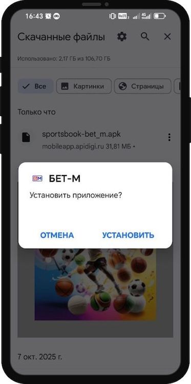 Подтвердите установку.